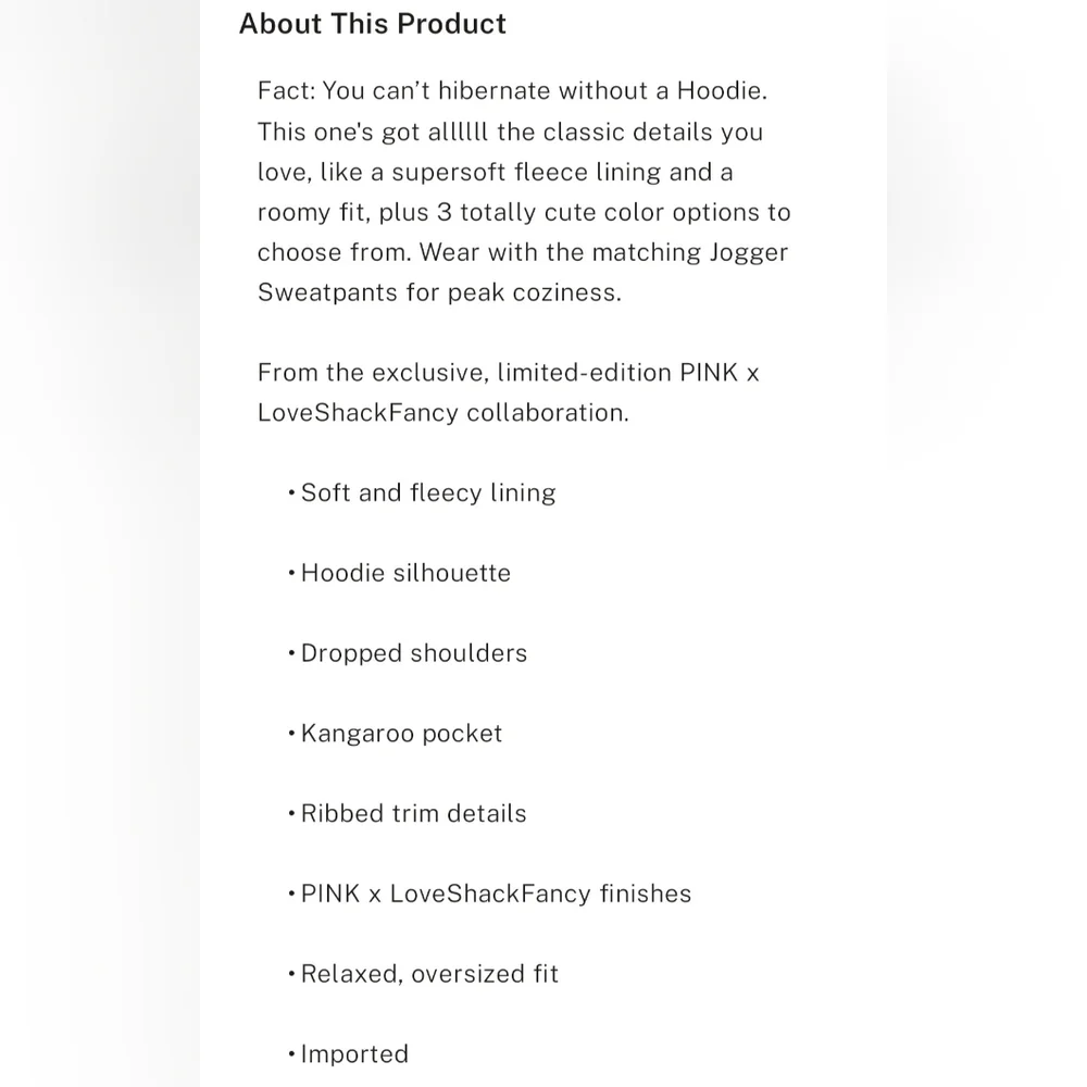 NWT PINK x LoveShackFancy Oversized Hoodie🩷 - Picture 6 of 15